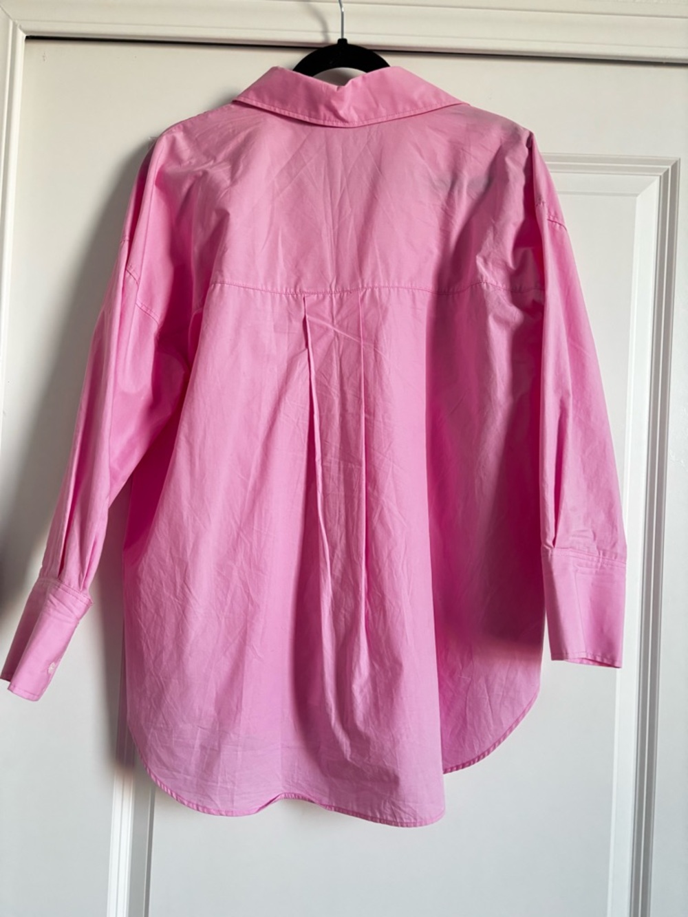 Zara Bright Pink Cotton Button-Up Shirt size small - Picture 3 of 8